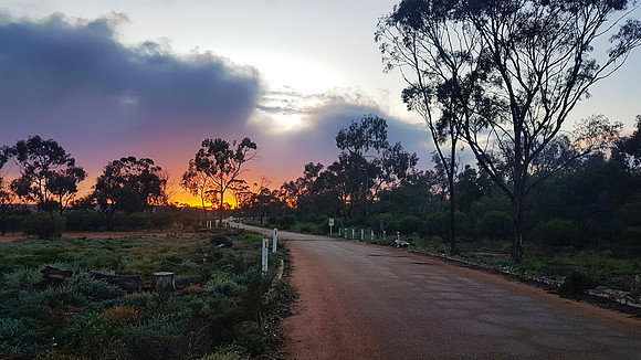 Silverton caravan Park sunrise.