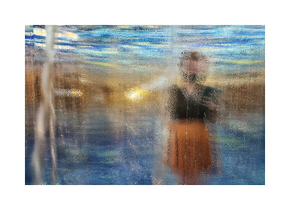 Starry Starry Girl Behind Glass